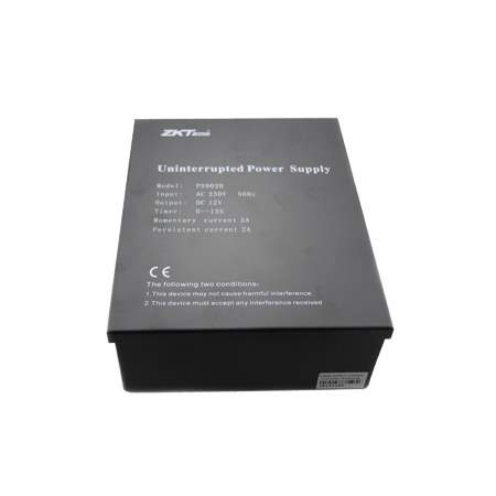 ZKTeco - Power Supply with Battery Leads, 12V 7Ah battery not included