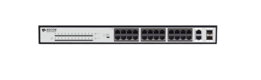 BDCOM 24-Port 10/100 370W POE switch, 24 POE ports, 2 x 1000Mbps Combo ports - image 2