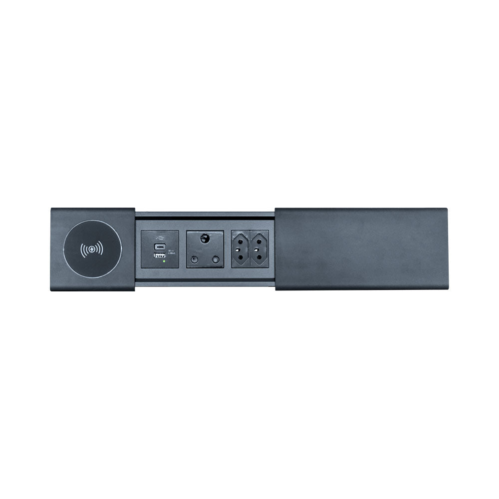MODERN SLIDING IN DESK UNIT WITH WIRELESS CHARGING