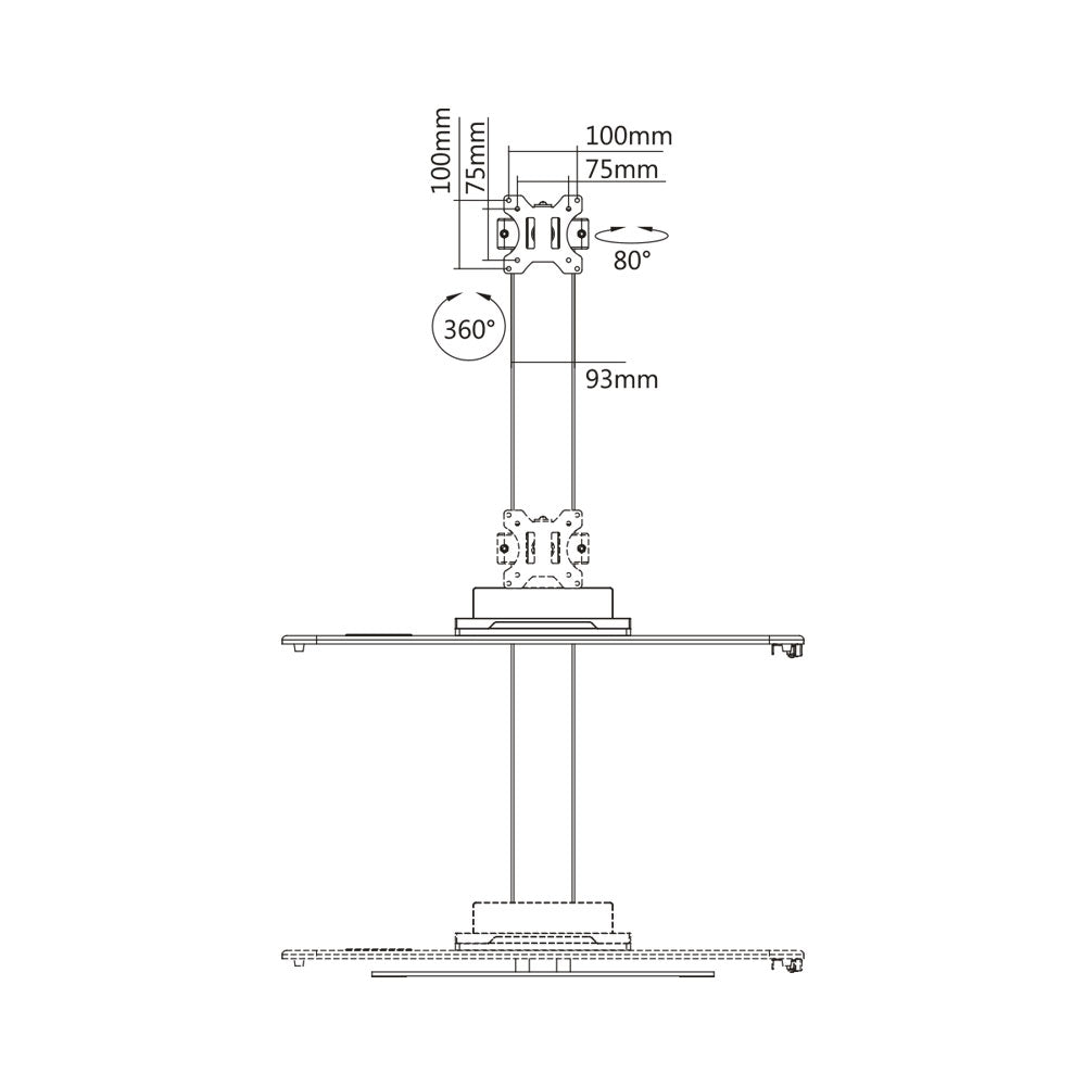 BRACKET - PREMIUM SINGLE MONITOR GAS SPRING VERTICAL BAR DESKTOP SIT-STAND WORKSTATION - For most 13''-32" LED/LCD monitor screens