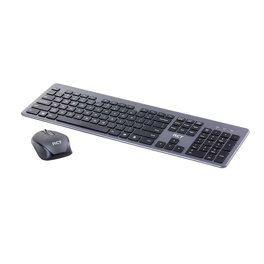 RCT Wireless Keyboard and Mouse Combo | Slimline 104-Key Scissor-Switch Keyboard & 1200 DPI Optical Wireless Mouse