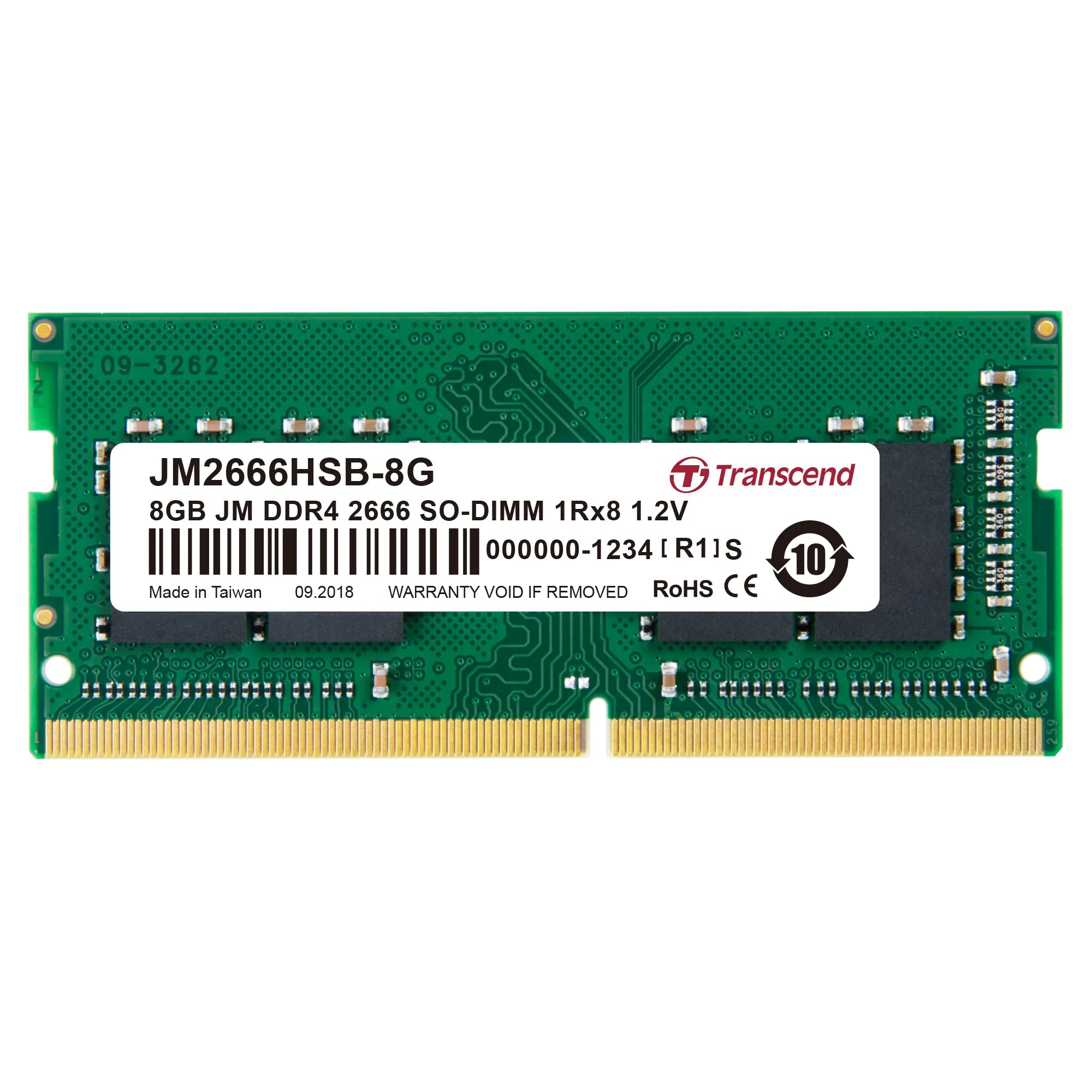 TRANSCEND JET MEMORY 8GB DDR4 2666MHZ SO-DIMM 1RX8 1GX8 CL19 1.2V - image 2