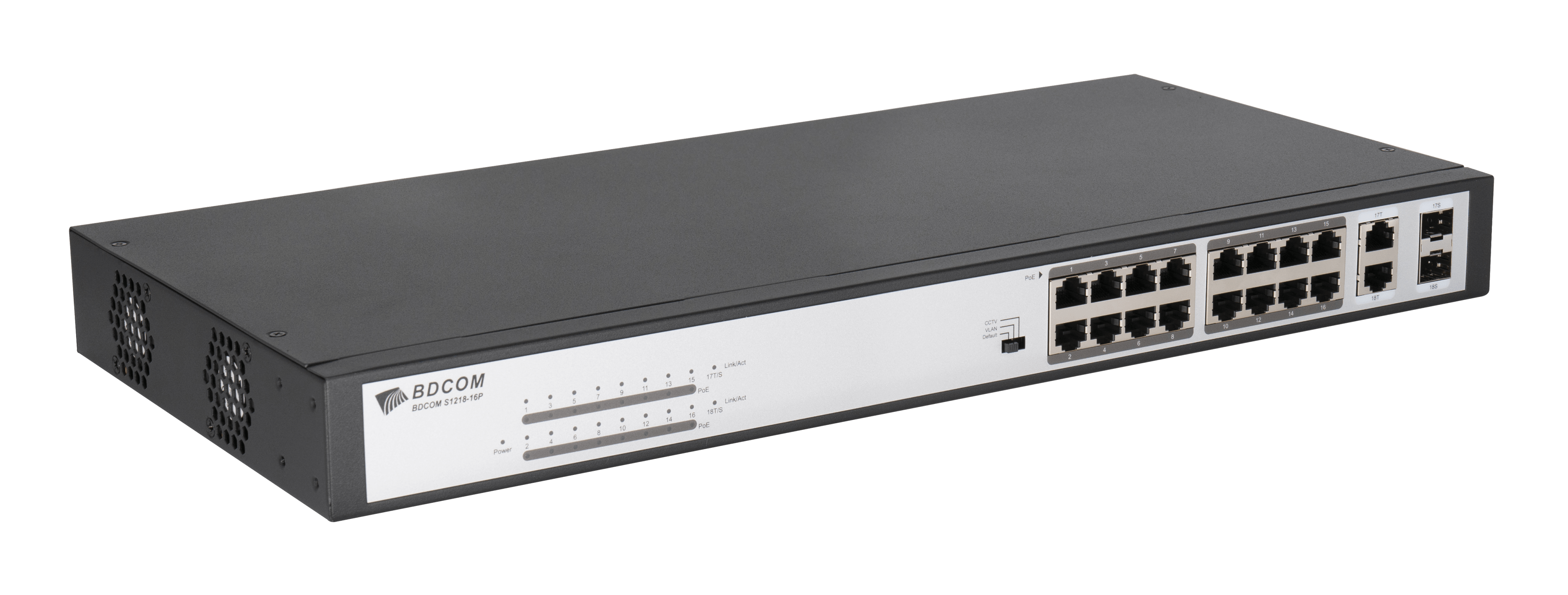 BDCOM 16-Port 10/100 POE switch, 16 POE ports, 2 x 1000Mbps Combo ports - image 2