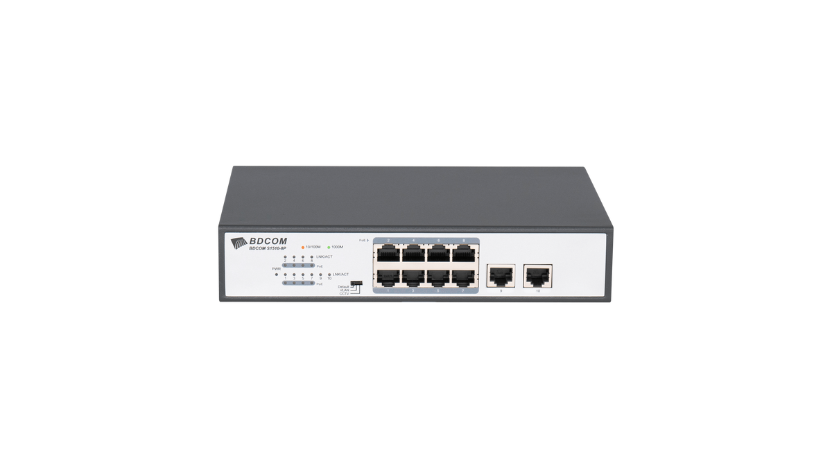 BDCOM Unmanaged 8-port Gigabit 120W POE switch, 8 POE ports, 2 GE TX ports - image 2
