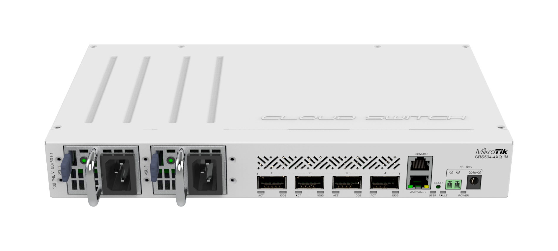 MikroTik CRS504-4XQ-IN, 4 x 100G QSFP28, 1 x RJ45 Serial console port - image 2