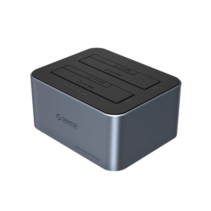 ORICO HDD ENCL DUAL BAY TYPE-C 2.5/3.5GY