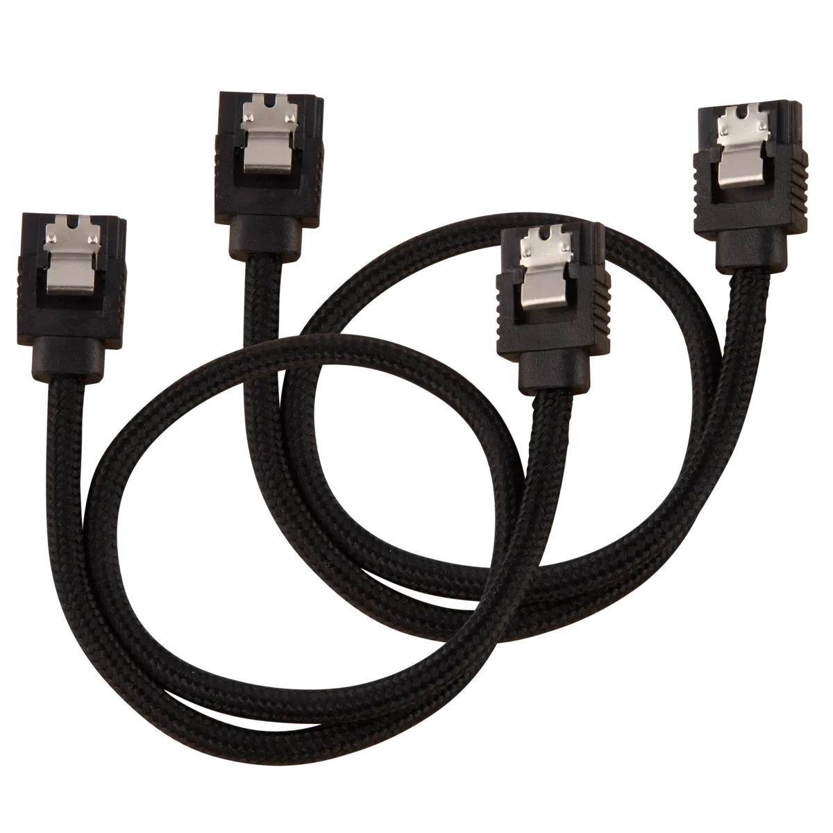 Corsair Premium Sleeved SATA Data Cable Set with Straight Connectors; Black; 30cm - image 2