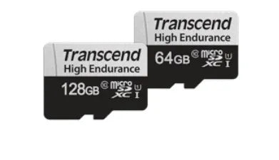 TRANSCEND 350V 64GB HIGH ENDURANCE MICRO SD UHS-I U1 CLASS10 - READ 100 MB/S - WRITE 45MB/S - WITH SD ADPTOR