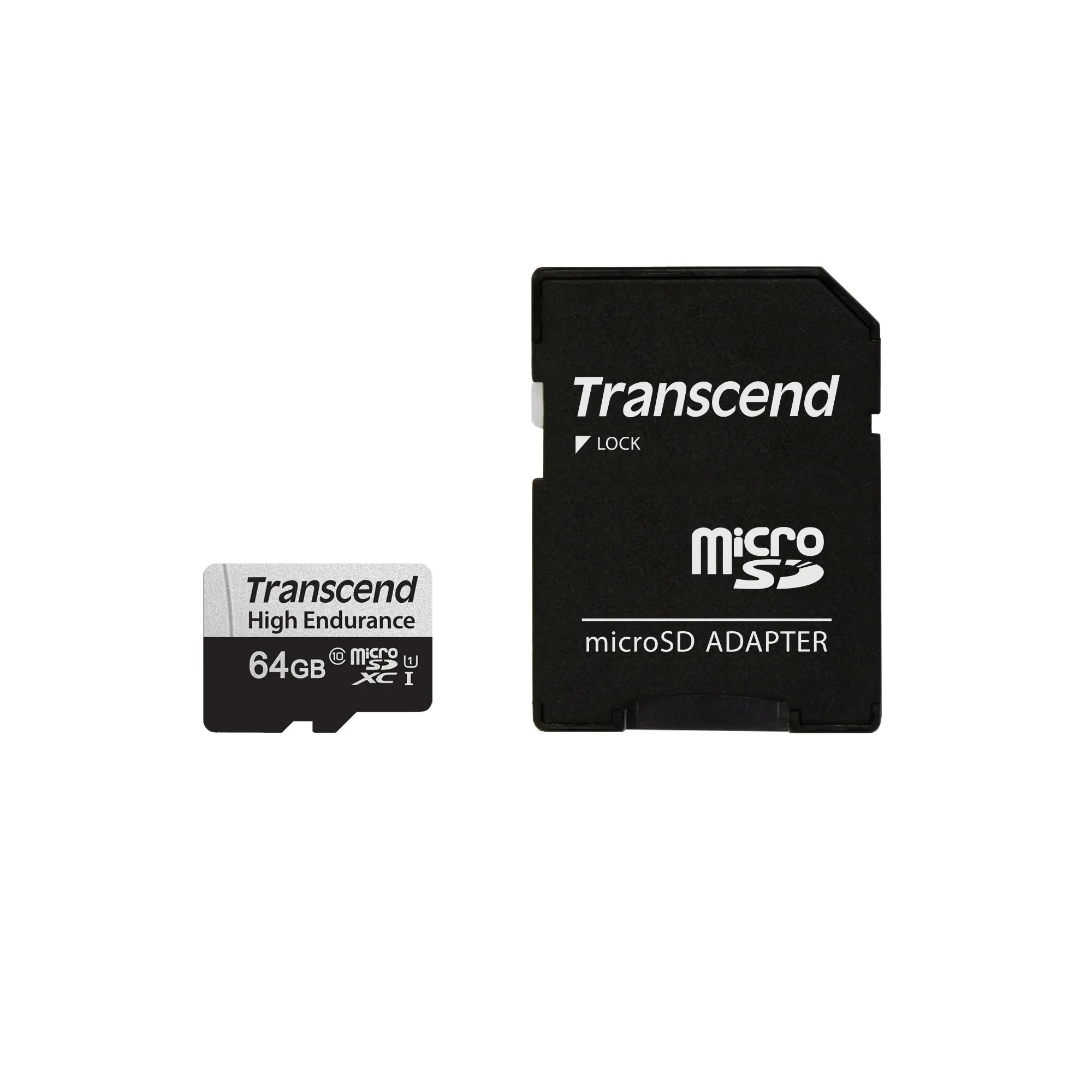 TRANSCEND 350V 64GB HIGH ENDURANCE MICRO SD UHS-I U1 CLASS10 - READ 100 MB/S - WRITE 45MB/S - WITH SD ADPTOR - image 2