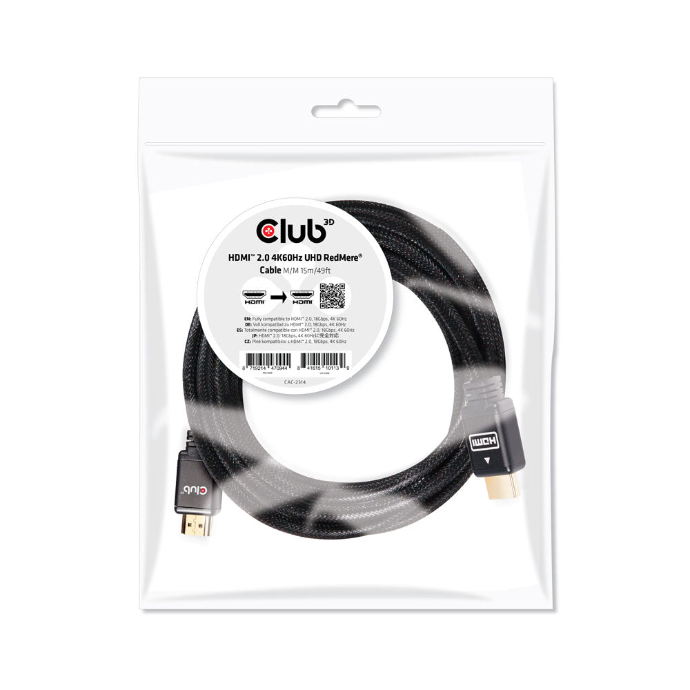 15M HDMI2.0 (M-M) 4K60HZ ACTIVE CABLE-REDMERE CHIP - image 2