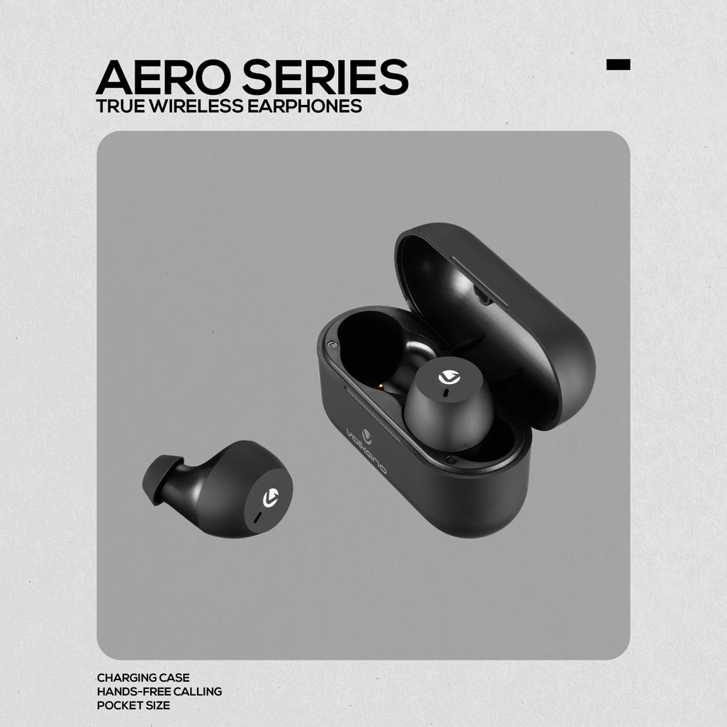 Volkano Aero Series True Wireless Earphones - Black