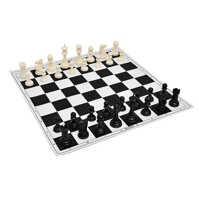 White and Black 17'' Inches Tournament Foldable Chess Set