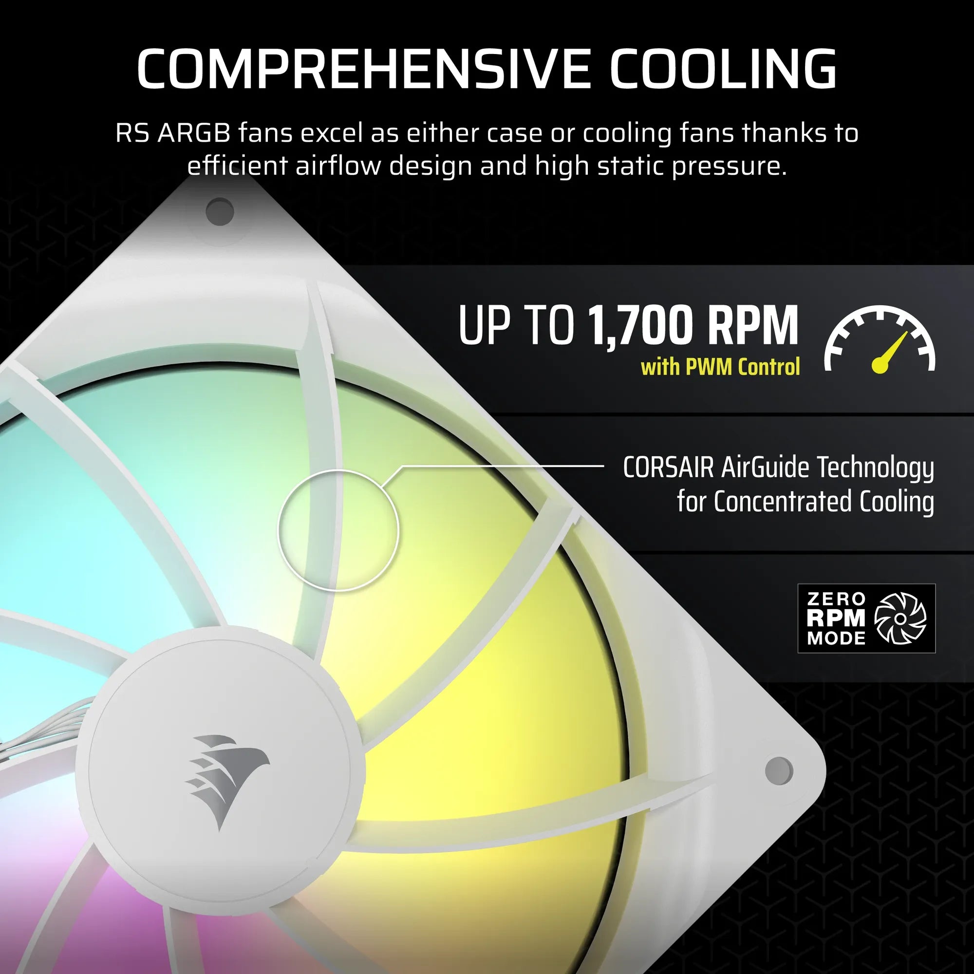 Corsair RS140 ARGB 140mm PWM Fans Dual Pack – White - image 3