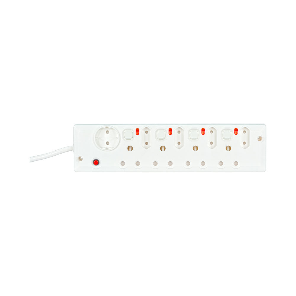 9-PORT MULTIPLUG WITH SWITCHES - 4X 16A SA, 4X 6A 2-PIN AND 1X 10A SHUKO