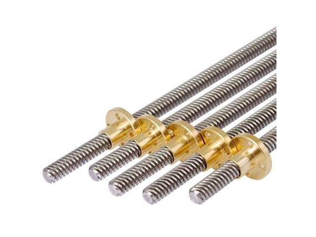 8mm x 500mm Right Handed Lead Screw with Brass Nut
