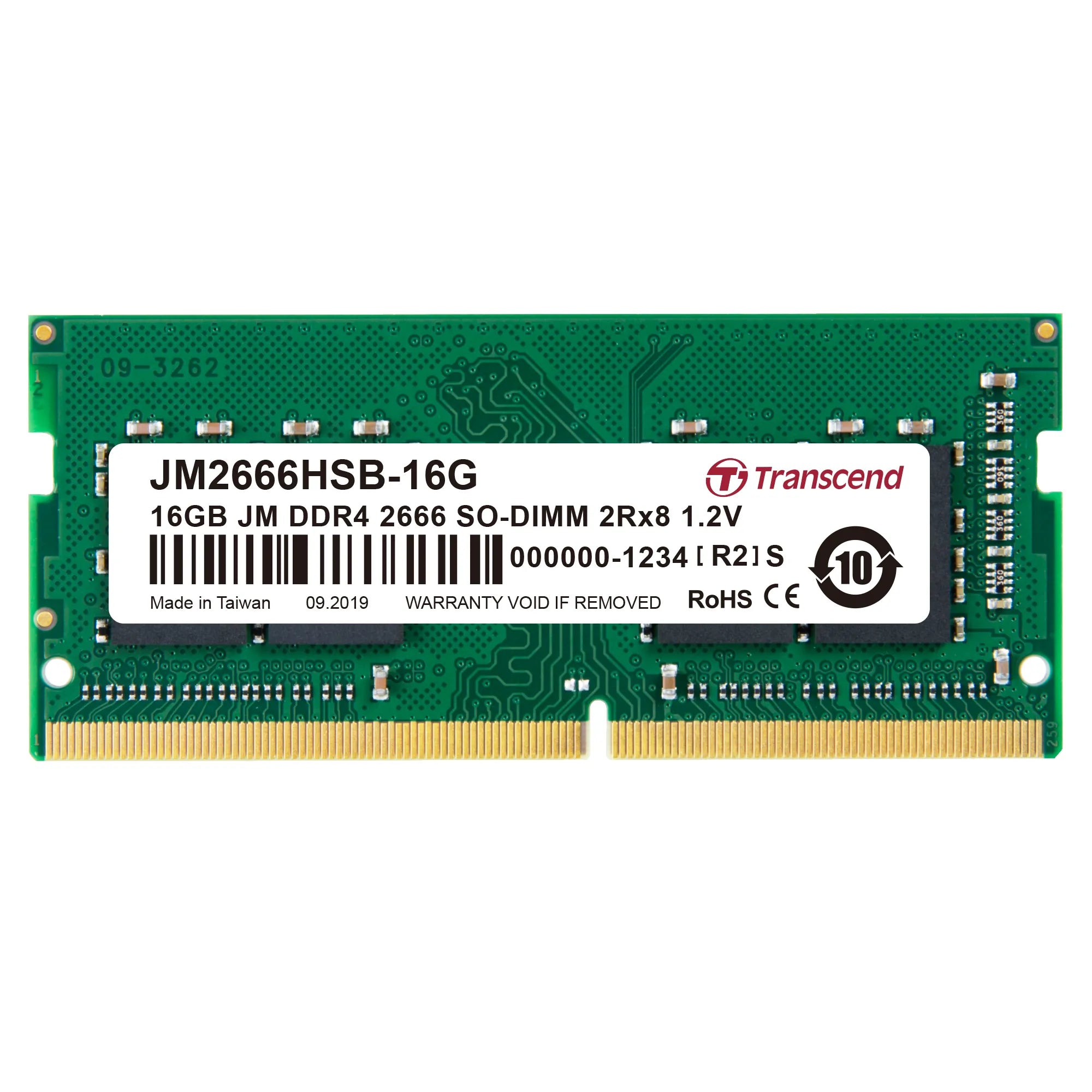 TRANSCEND 16GB JET MEMORY DDR4 2666MHZ NOTEBOOK SO-DIMM 2RX8 1GX8 CL19 - image 2