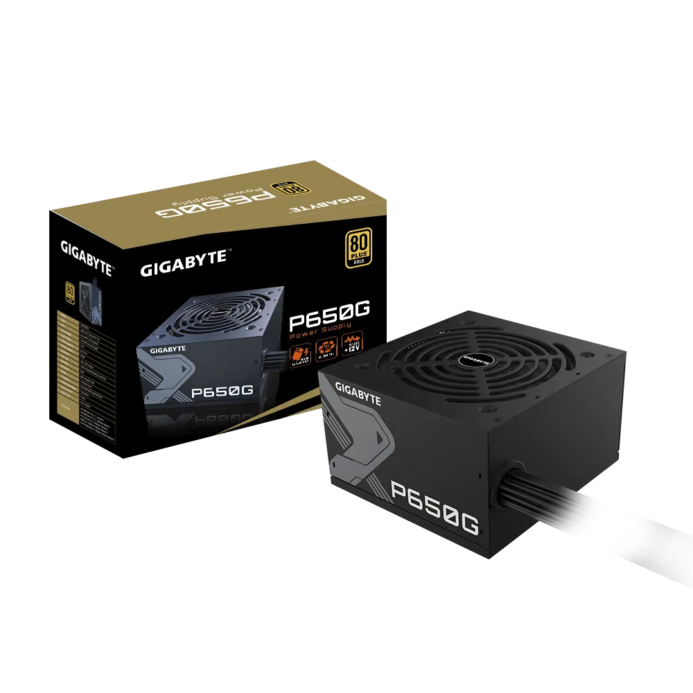 Gigabyte PSU P650B Gold Certified 650W - 3 Year Warranty; 24/20-pin x 1; CPU 4+4-pin x 1; PCI-E 6+2-pin x 2; SATA x 6; Peri x3