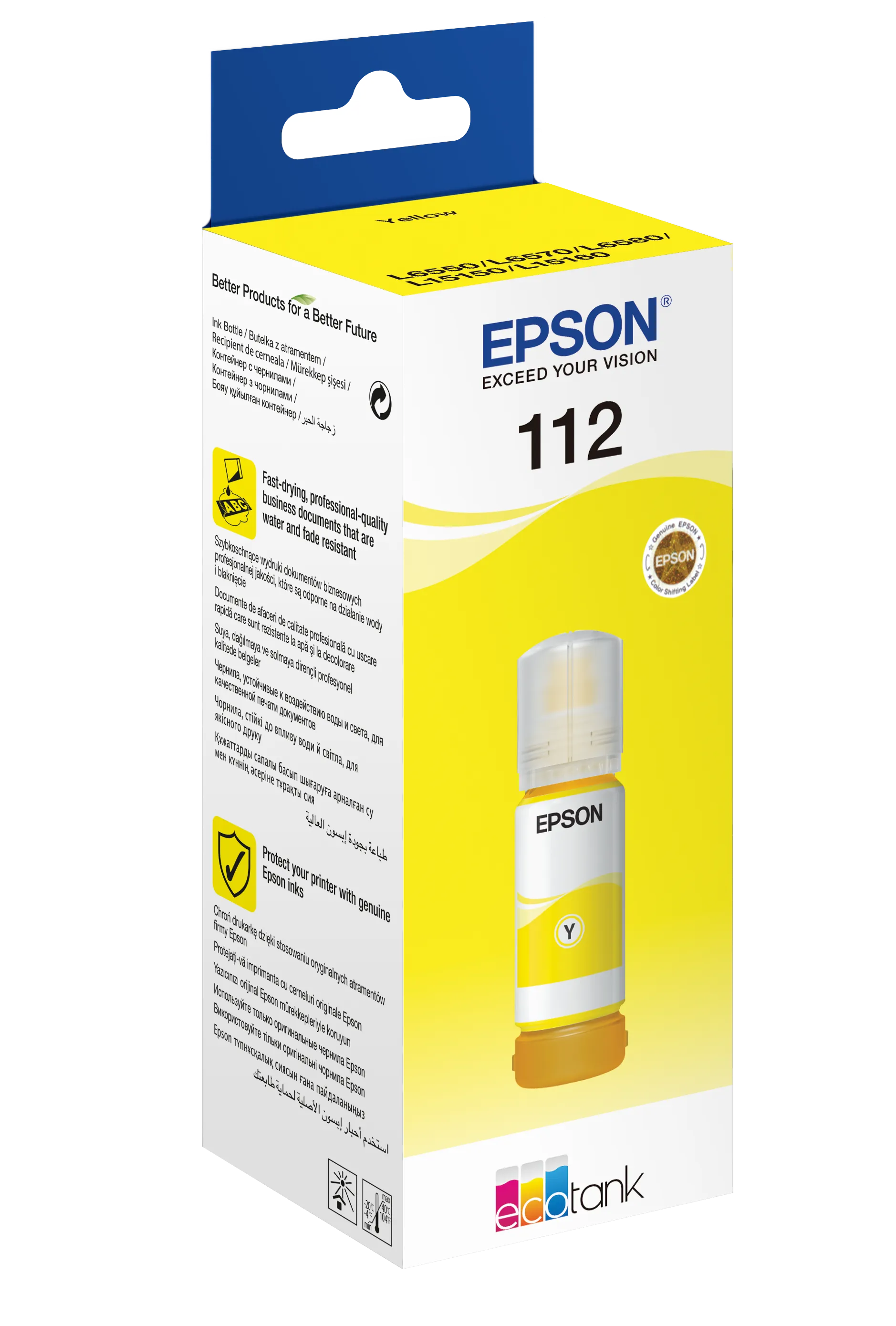 Epson 112 EcoTank Pigment Yellow ink bottle (70 ml) 6000 pages @ 5% coverage - image 2