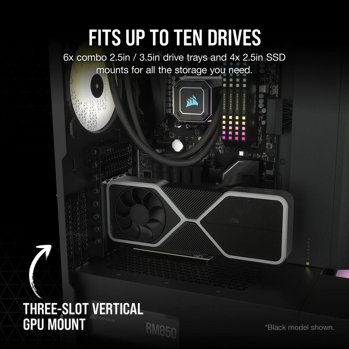 7000D Airflow White Tempered Glass Mid-Tower; 6x 3.5'' | 4x 2.5'' Drive Bays ; 480mm Radiator Compatible; 3x140mm fan incl - image 8