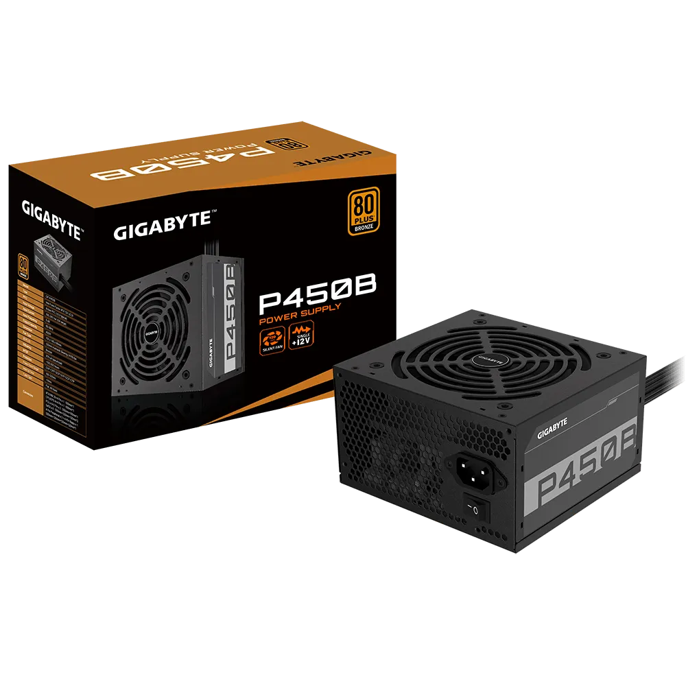 Gigabyte PSU P450B Bronze Certified 450W - 3 Year Warranty; 24/20-pin x 1; CPU 4+4-pin x 1; PCI-E 6+2-pin x 2; SATA x 6; Peri x3 - image 3