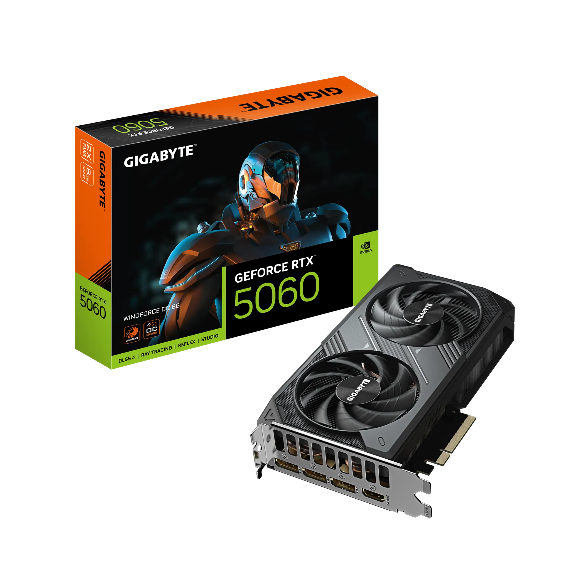 GIGABYTE nVidia GeForce RTX 5060 WINDFORCE OC 8GB PCIE 8X - 8GB GDDR7; 128-Bit Memory Bus; 1x HDMI; 3x DisplayPort . - image 2