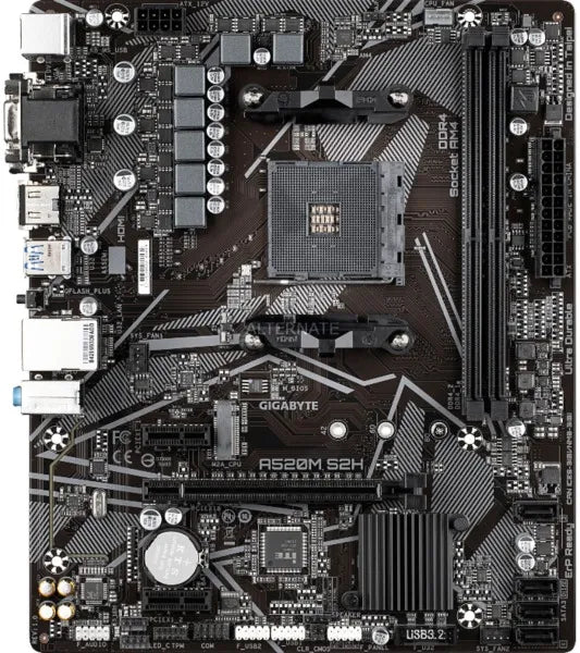 GIGABYTE Motherboard AMD A520M-S2H for 3rd/4th/5th Generation AMD Ryzen™ processors; 2x Dual DDR4; 1x M2; HDMI; DVI; VGA. - image 6