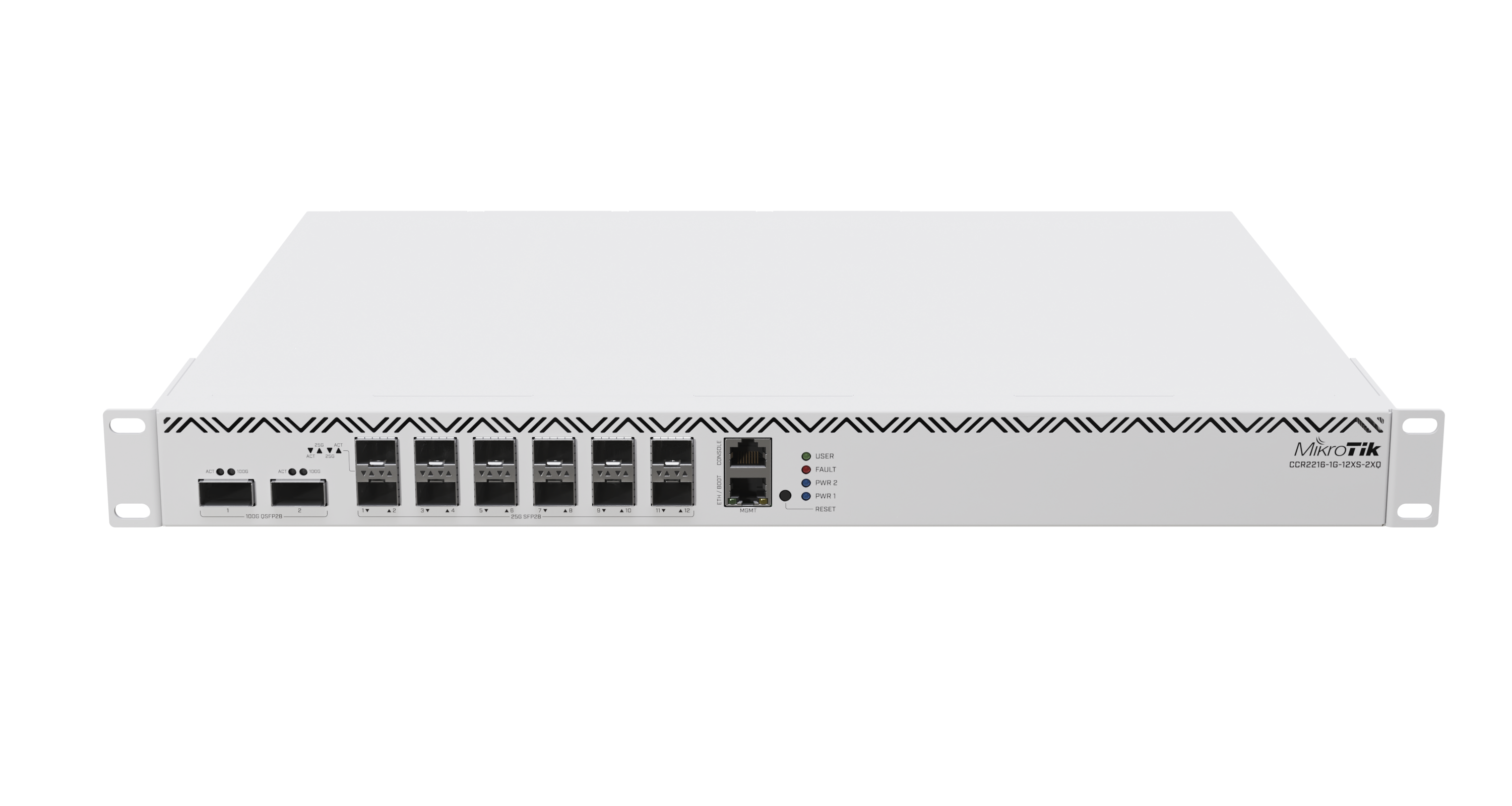 MikroTik Cloud Core Router with 12 Port SFP28 2 Port QSFP28 16 Core CPU | CCR2216-1G-12XS-2XQ