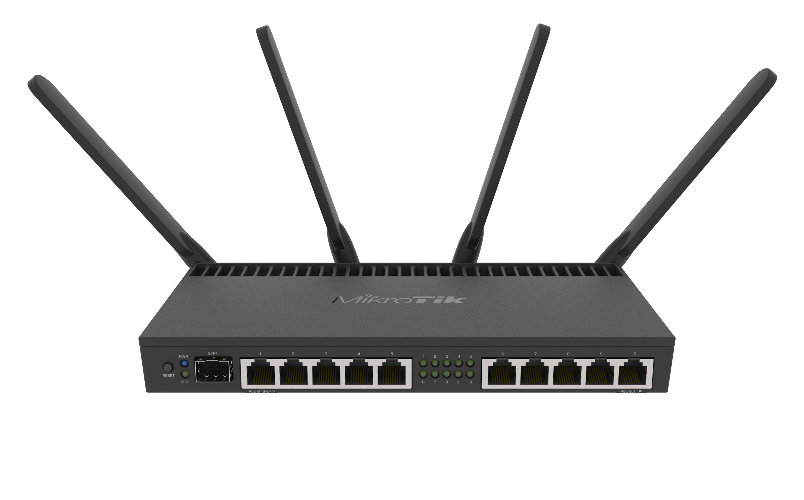 MikroTik 10-port Gigabit 1-SFP+ AC WiFi Router | RB4011iGS+5HacQ2H