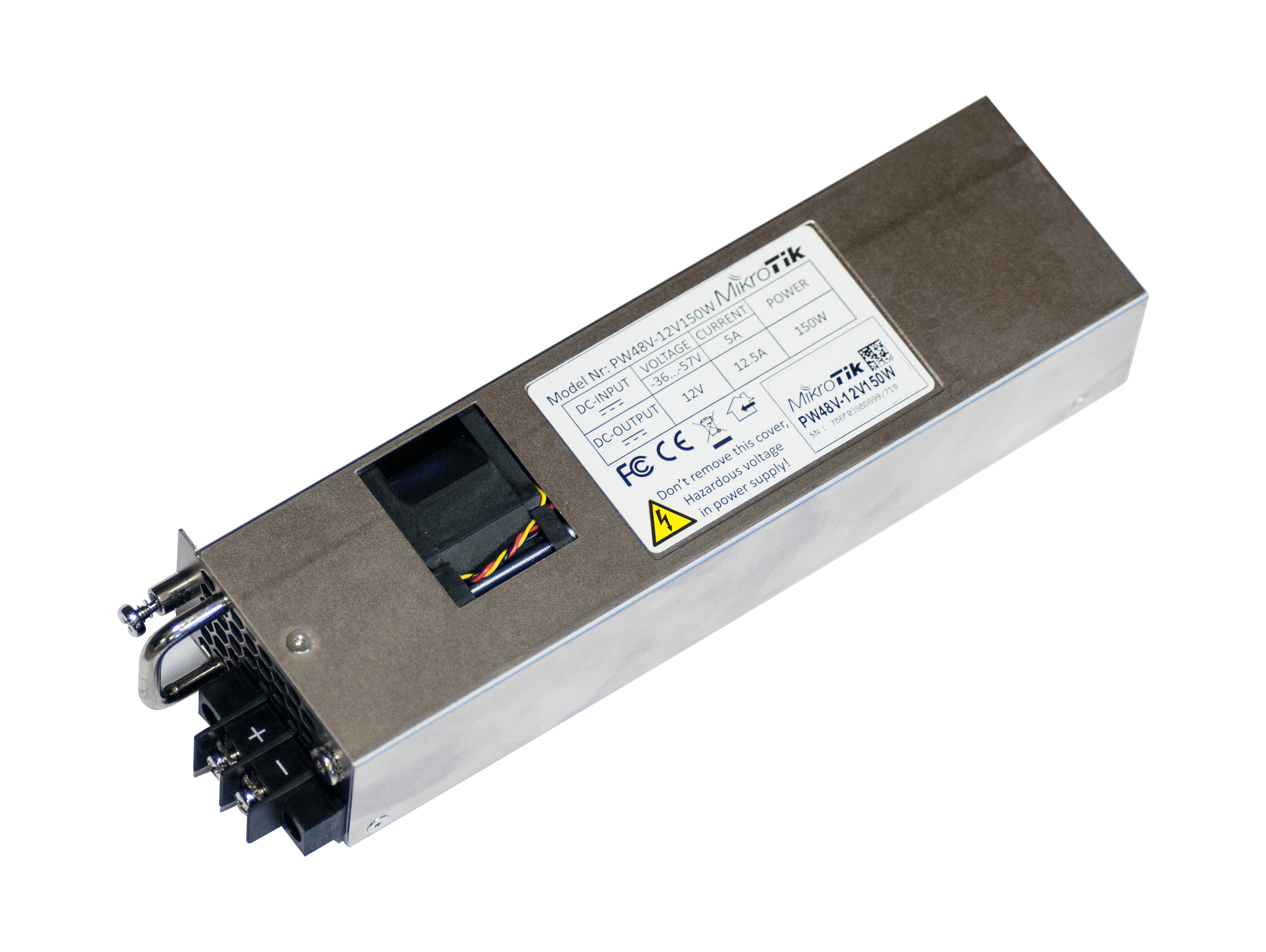 MikroTik Hot Swappable -48V DC 150W Telecom PSU for CCR1072-1G-8S+ & CCR2216-1G-12XS-2XQ