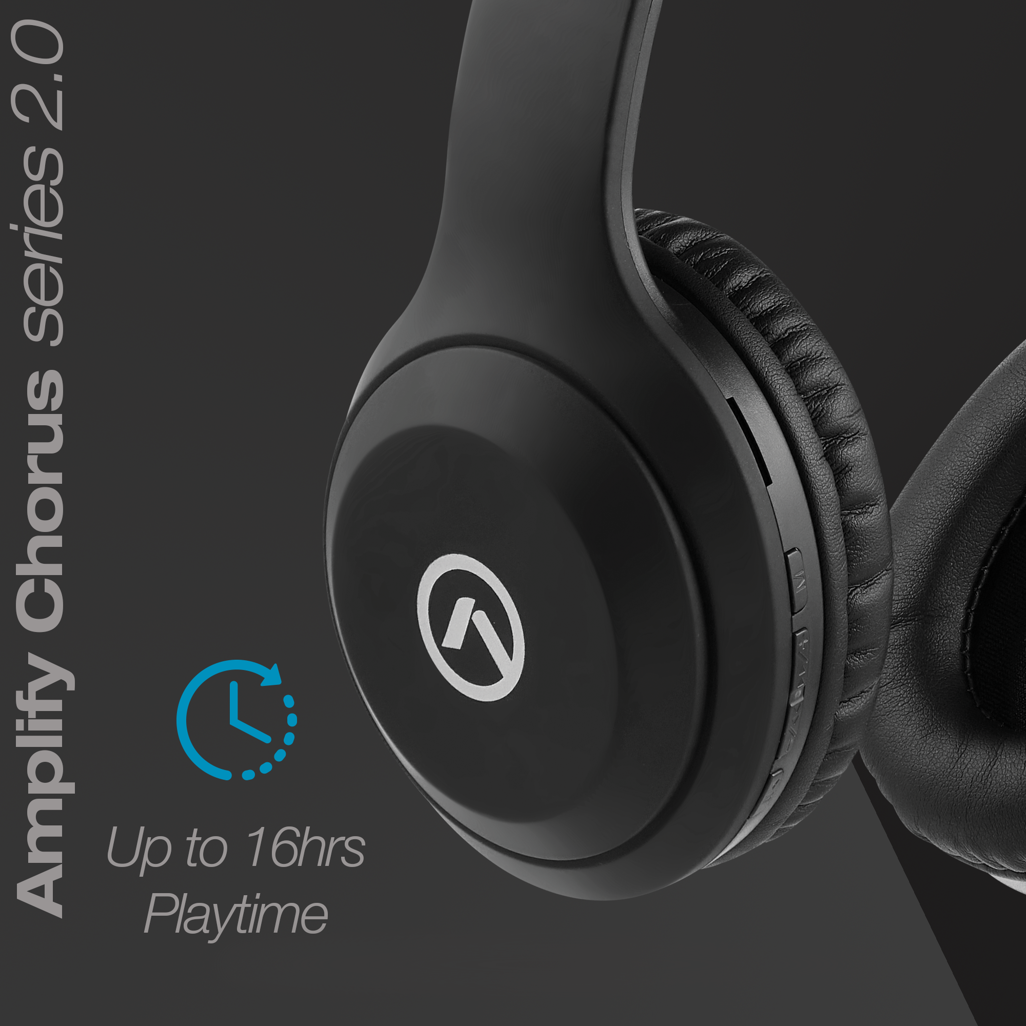 Amplify Chorus Series Bluetooth 2.0 Headphones - Black