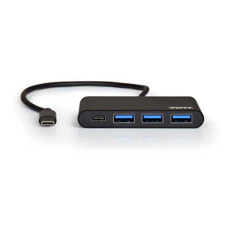 Port USB Type-C to 3 x USB3.0 and 1 x Type-C PD 30cm 4 Port Hub - Black – image 2