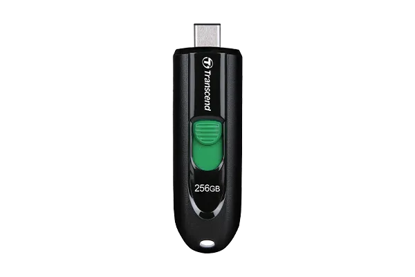 TRANSCEND 256GB JF790C USB C (5Gpbs) CAPLESS FLASH DRIVE - BLACK AND GREEN - image 2