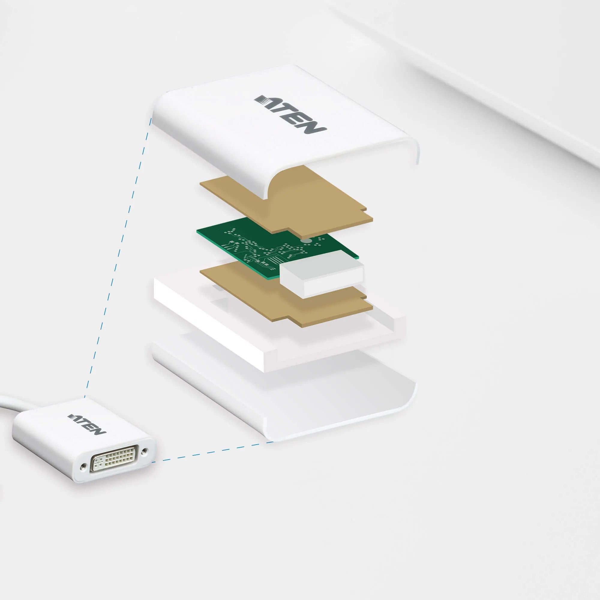 ATEN DisplayPort to DVI Adapter (DVI-I). - image 2