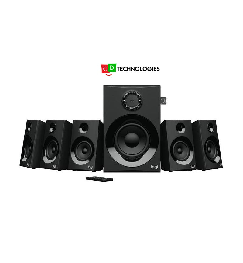 LOGITECH BLACK SURROUND SOUND SPEAKER WITH REMOTE CONTROL