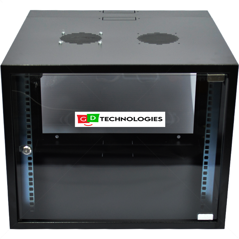 9U SWINGFRAME WALLBOX - 600MM DEEP INCL FAN AND 5-WAY 3M POWER LEAD