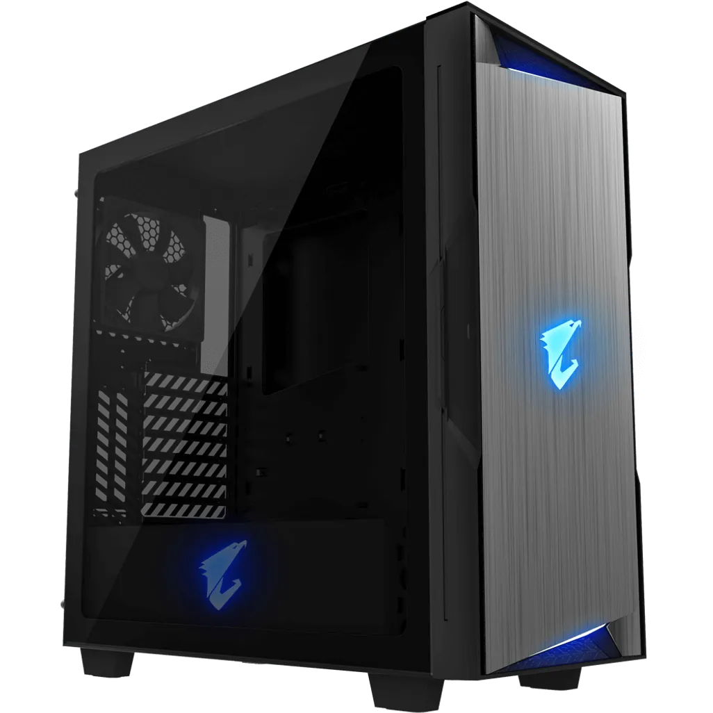 GIGABYTE C300 AORUS Glass Mid Tower; Black; Tempered Glass Panel; ATX