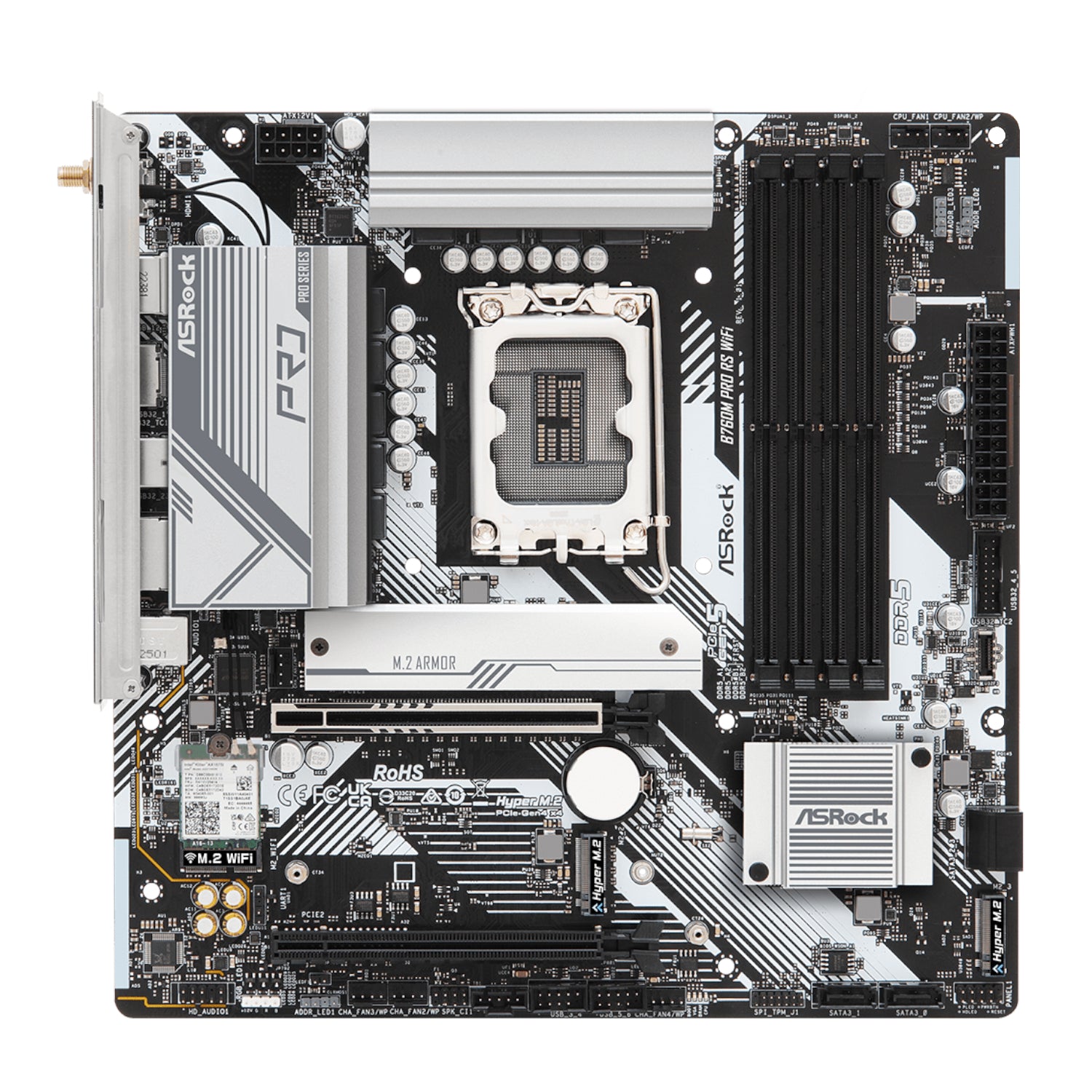 ASRock B760M Pro RS WiFi Intel LGA 1700 MATX Gaming Motherboard – image 2