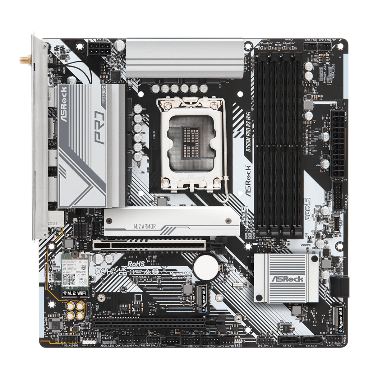 ASRock B760M Pro RS WiFi Intel LGA 1700 MATX Gaming Motherboard – image 2