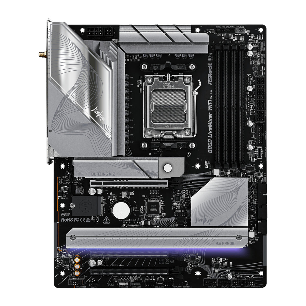 ASRock B850 LiveMixer WiFi AM5 ATX Gaming Motherboard – image 2