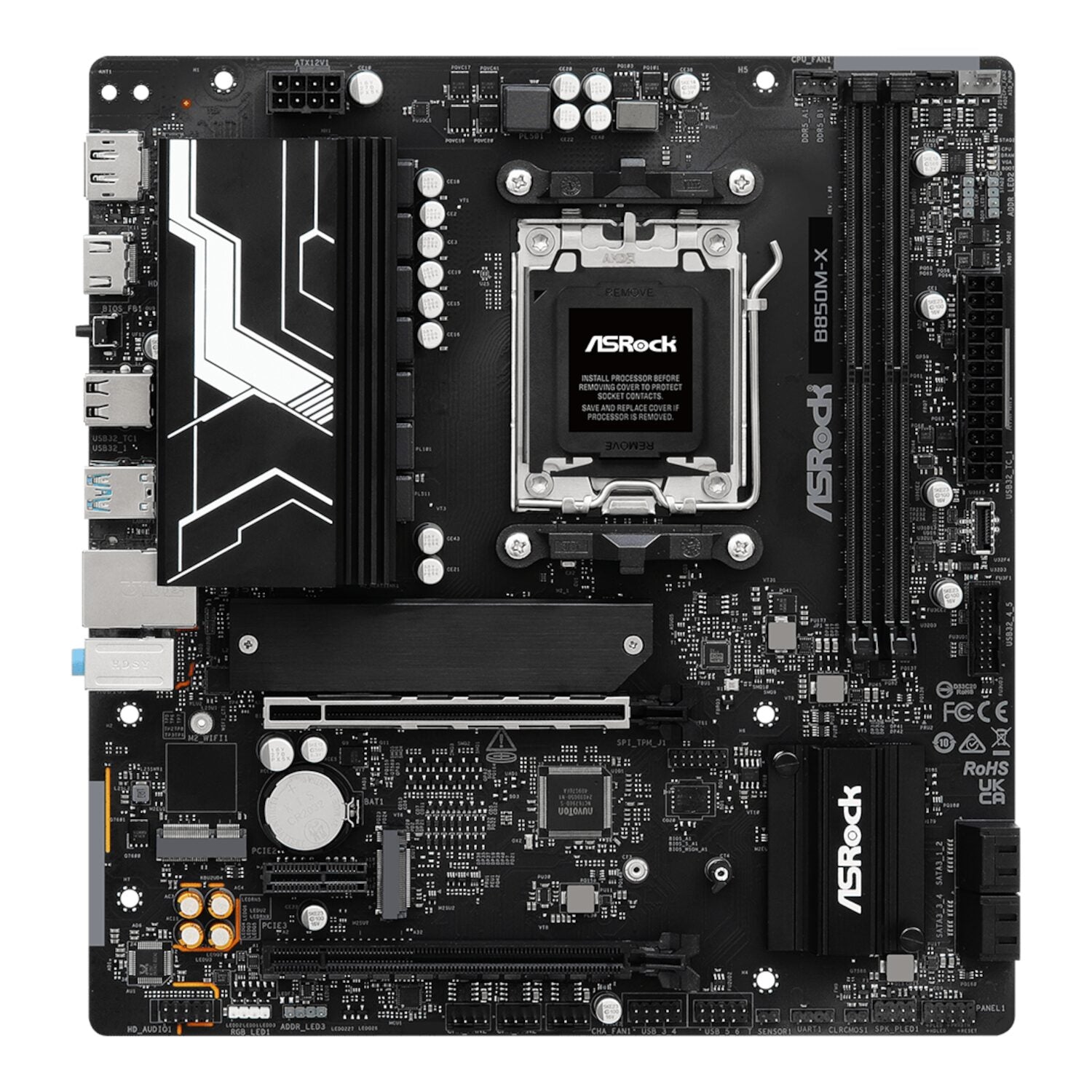 ASRock B850M-X WiFi AM5 Micro ATX Motherboard (DDR5, PCIe 5.0, Wi-Fi 6E) – image 2