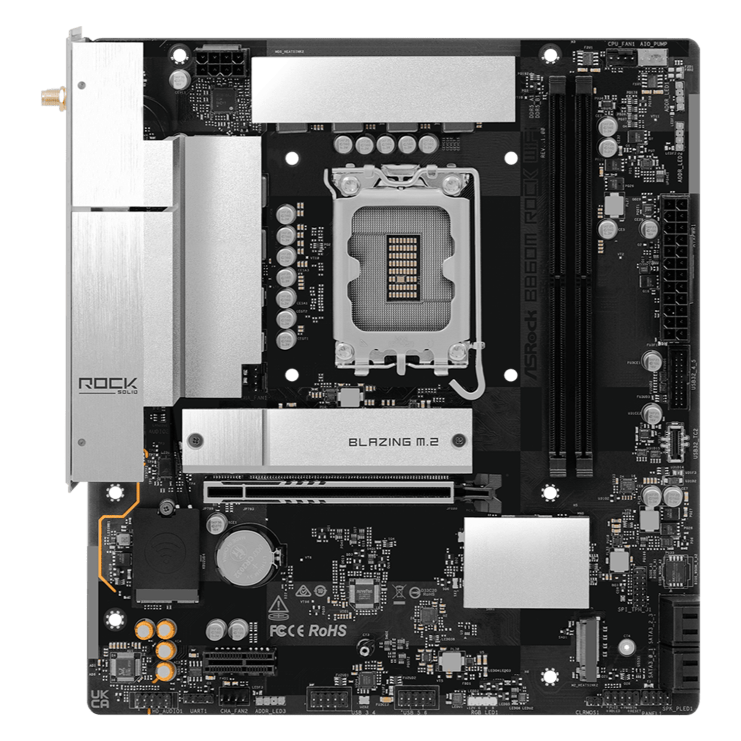 ASRock B860M Rock WiFi Intel LGA1851 MATX Gaming Motherboard – image 2