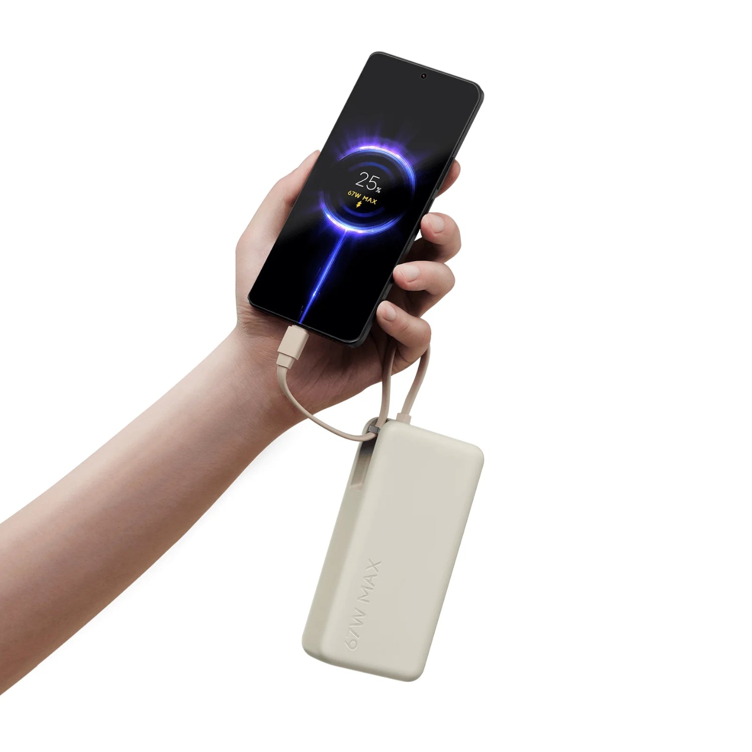 Xiaomi 67W Power Bank 20000 (Integrated Cable) - Tan – image 2