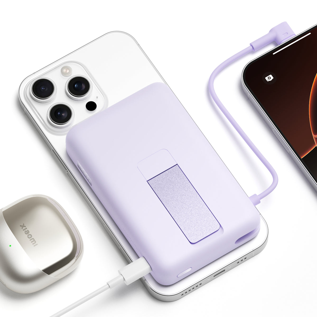 Xiaomi Magnetic Power Bank 10000 with Built-in Stand - Purple – image 3