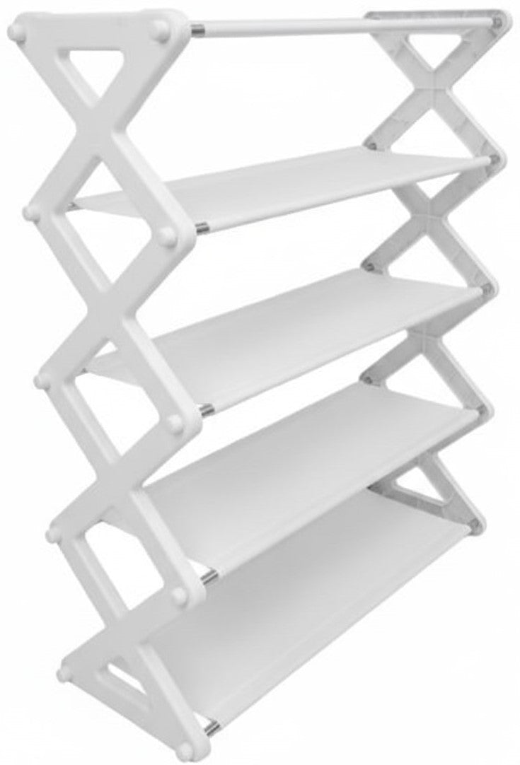 Nordic Wind Cross 5 Tier 15 Shoe Rack White