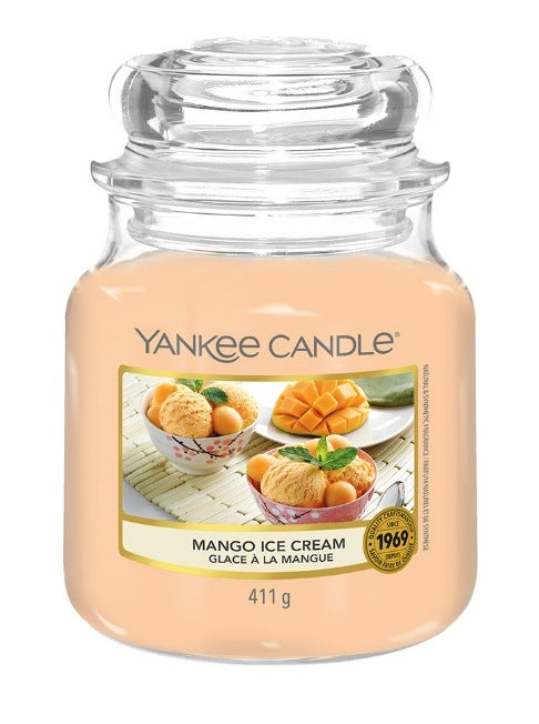 Yankee Candle Mango Ice Cream Medium Jar Retail Box No