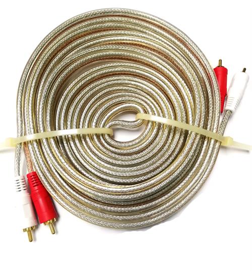 Geeko 5m Braided Dual Cinch RCA Audio Cable