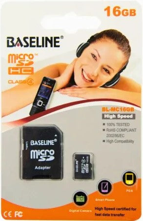 Baseline 16GB MicroSDHC CL10 Memory Card
