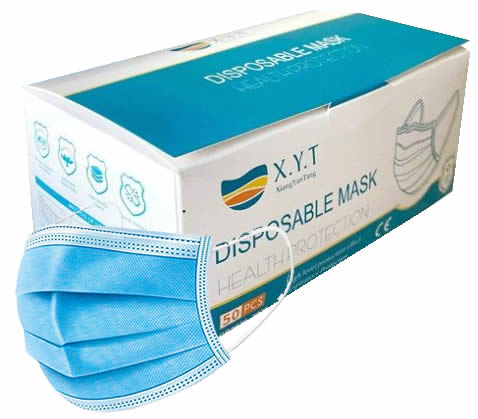 Casey XYT Branded 3 Ply Disposable Face Mask with Earloop