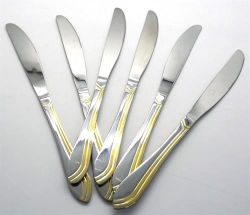 Casey Catering 6 Piece Stainless Steel Dinner Knives Set Gold
