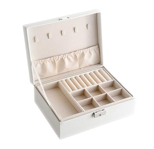 CASEY WHITE LEATHER JEWELERY STORAGE BOX